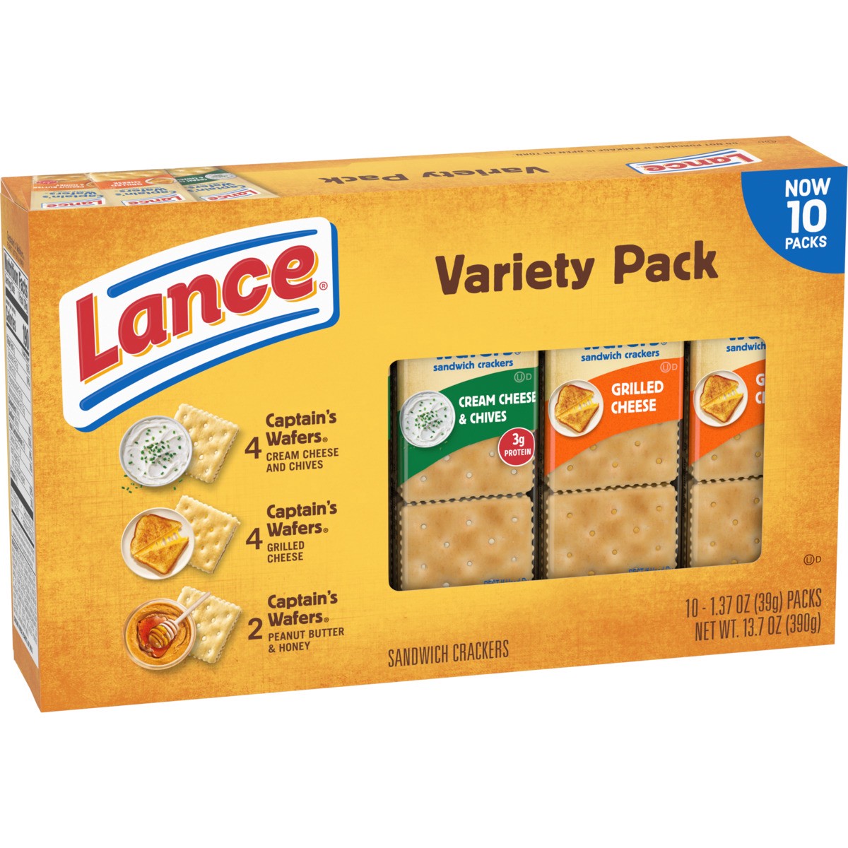 slide 7 of 11, Lance Captain's Wafers Sandwich Crackers Variety, 13.700 oz