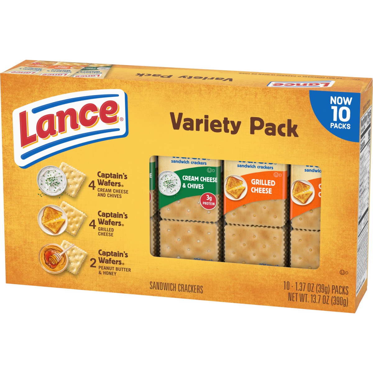 slide 5 of 11, Lance Captain's Wafers Sandwich Crackers Variety, 13.700 oz