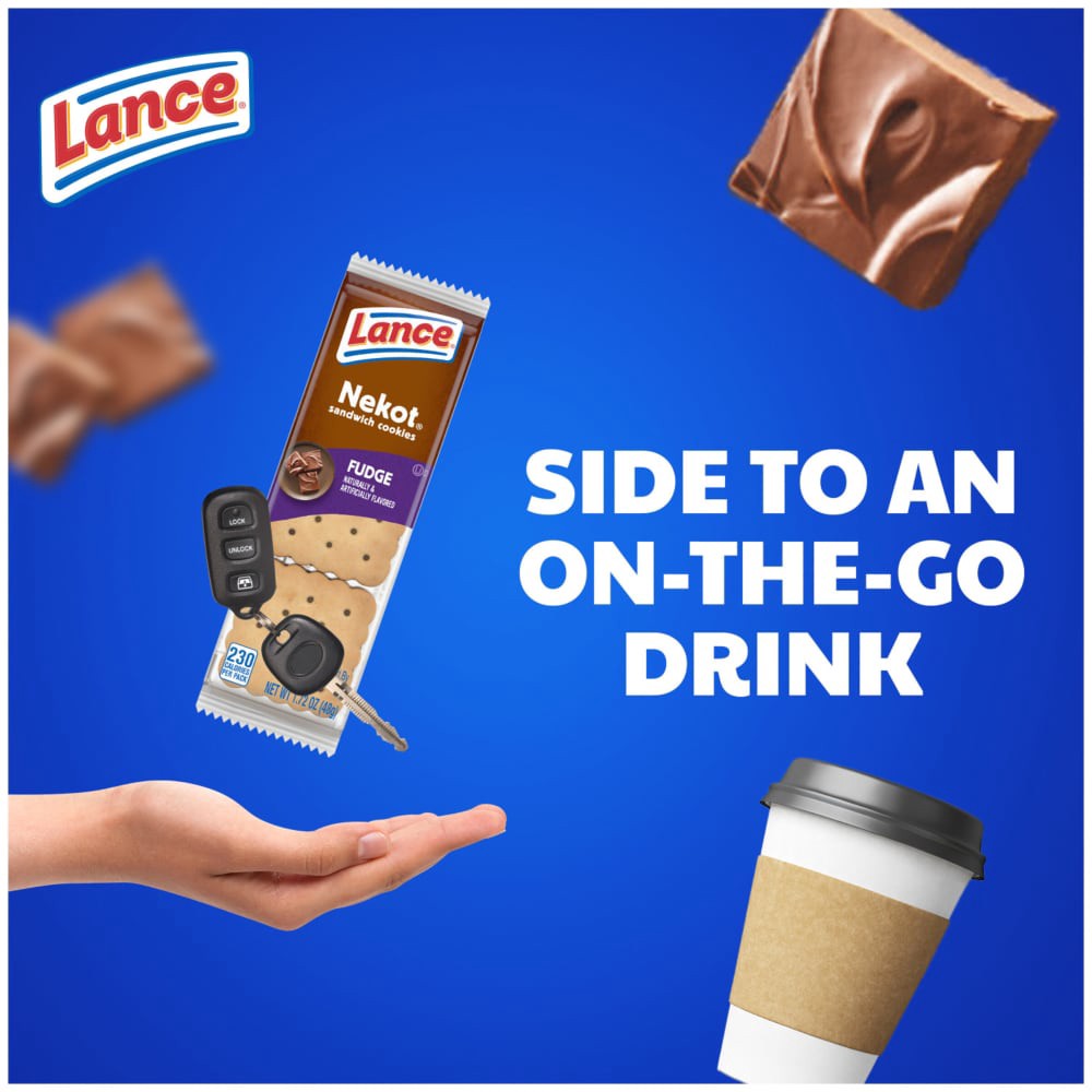 slide 6 of 6, Lance Nekot Fudge Flavored Sandwich Cookies, 17.200 oz