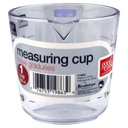 BRADSHAW INTERNATIONAL 2604 Measuring Cup Plastic 1 Cup Clear