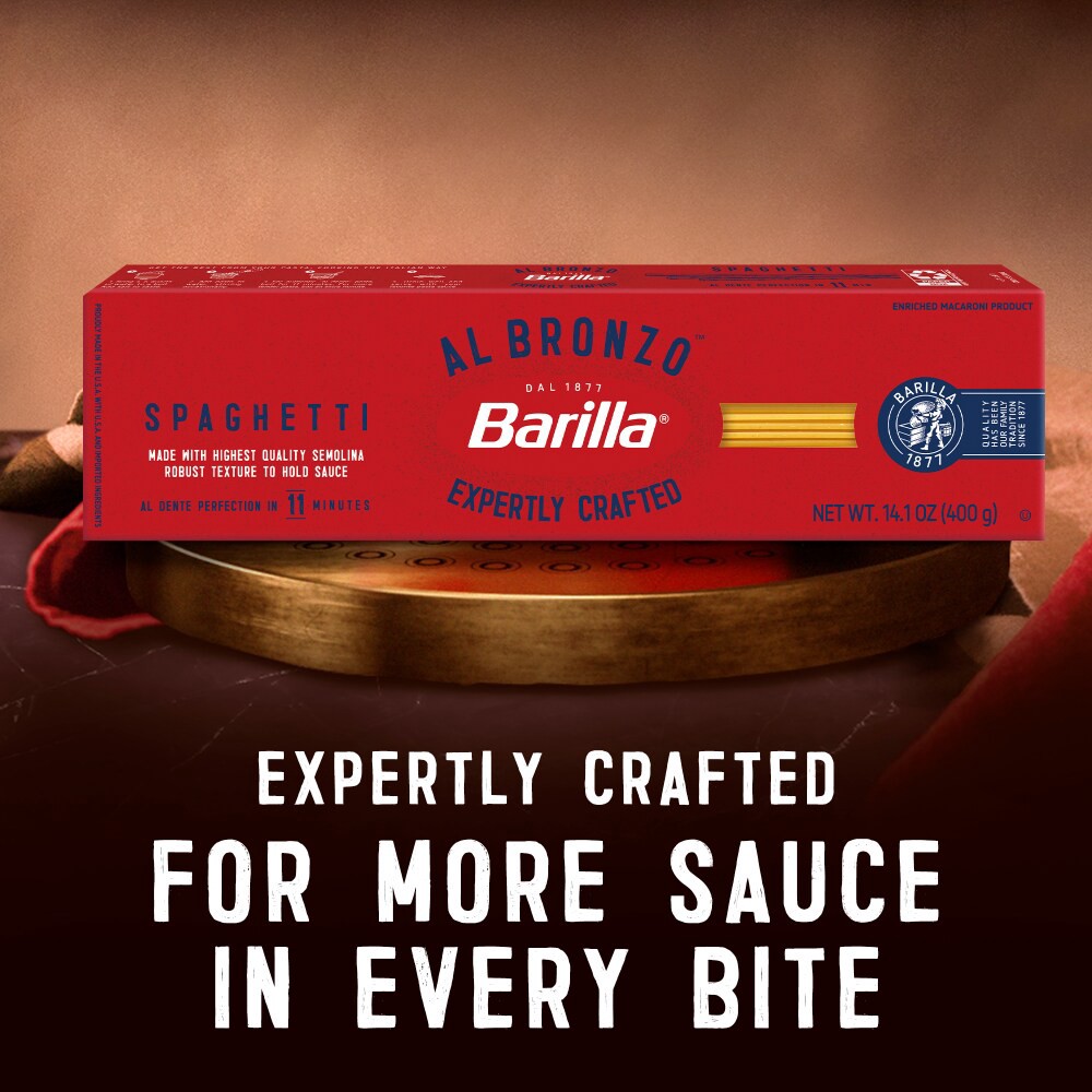 slide 4 of 6, Barilla Spaghetti Al Bronzo, 14.1 oz