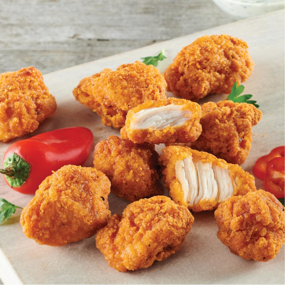 slide 5 of 6, Just BARE Chicken Breast Spicy Bites, Lightly Breaded, 24 oz