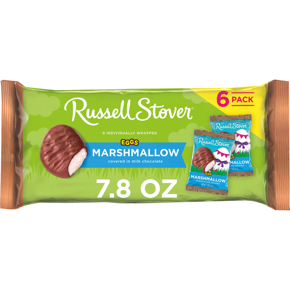 slide 5 of 6, RUSSELL STOVER Easter Marshmallow Milk Chocolate Easter Eggs 6 pack, 7.8 oz., 6 ct