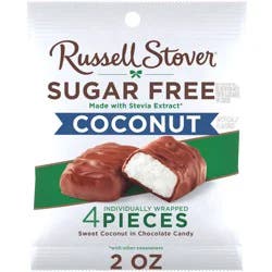 RUSSELL STOVER Sugar Free Coconut in Chocolate Candy, 2 oz. bag