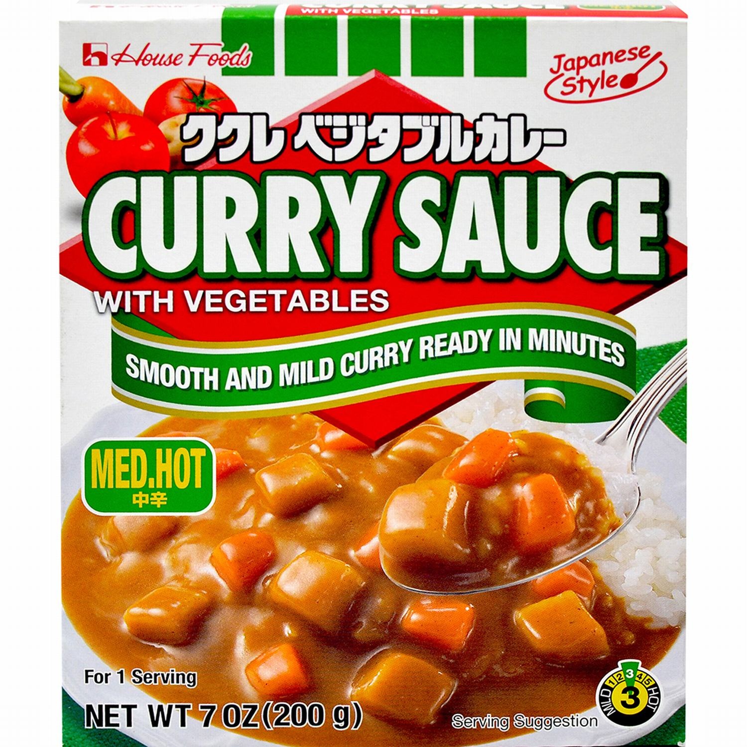 slide 1 of 1, House Foods Kukure Vegetable Medium Curry, 7.4 oz