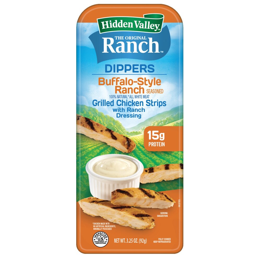 slide 4 of 6, Hidden Valley The Original Ranch Dippers Buffalo-Style Ranch Seasoned Grilled Chicken Strips with Ranch Dressing 3.25 oz, 3.25 oz