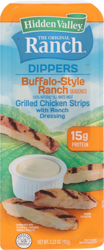 slide 6 of 6, Hidden Valley The Original Ranch Dippers Buffalo-Style Ranch Seasoned Grilled Chicken Strips with Ranch Dressing 3.25 oz, 3.25 oz