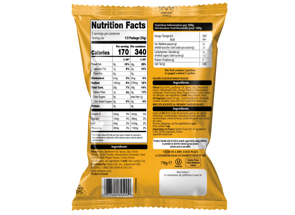 slide 2 of 2, Osem Falafel Flavor Bissli, 2.5 oz