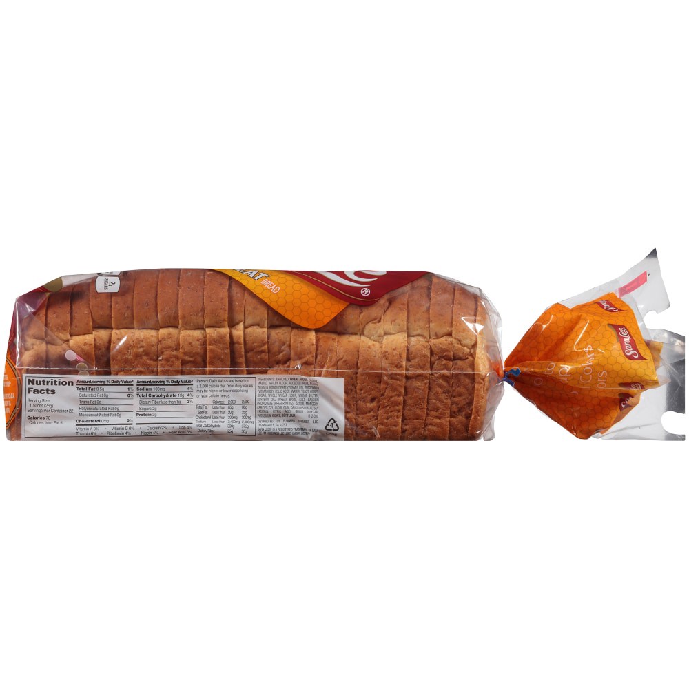 slide 2 of 5, Sara Lee Honey Wheat Bread, 20 oz