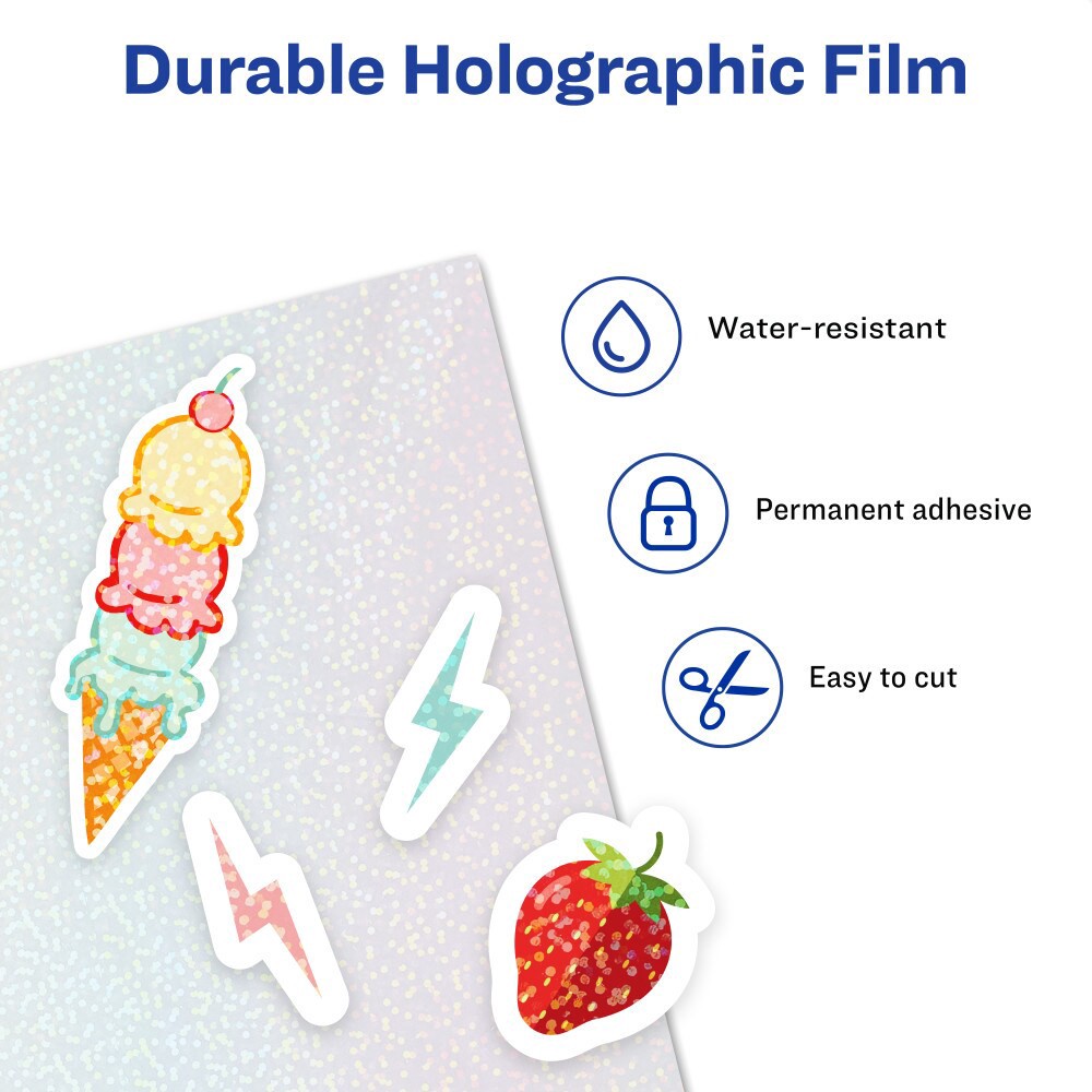 slide 5 of 6, Avery Luxe Collection Holographic Laminating Sheet, 5 ct