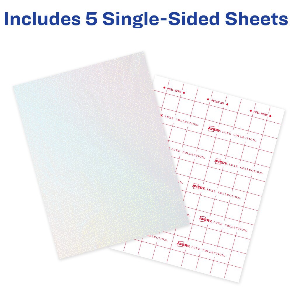 slide 2 of 6, Avery Luxe Collection Holographic Laminating Sheet, 5 ct
