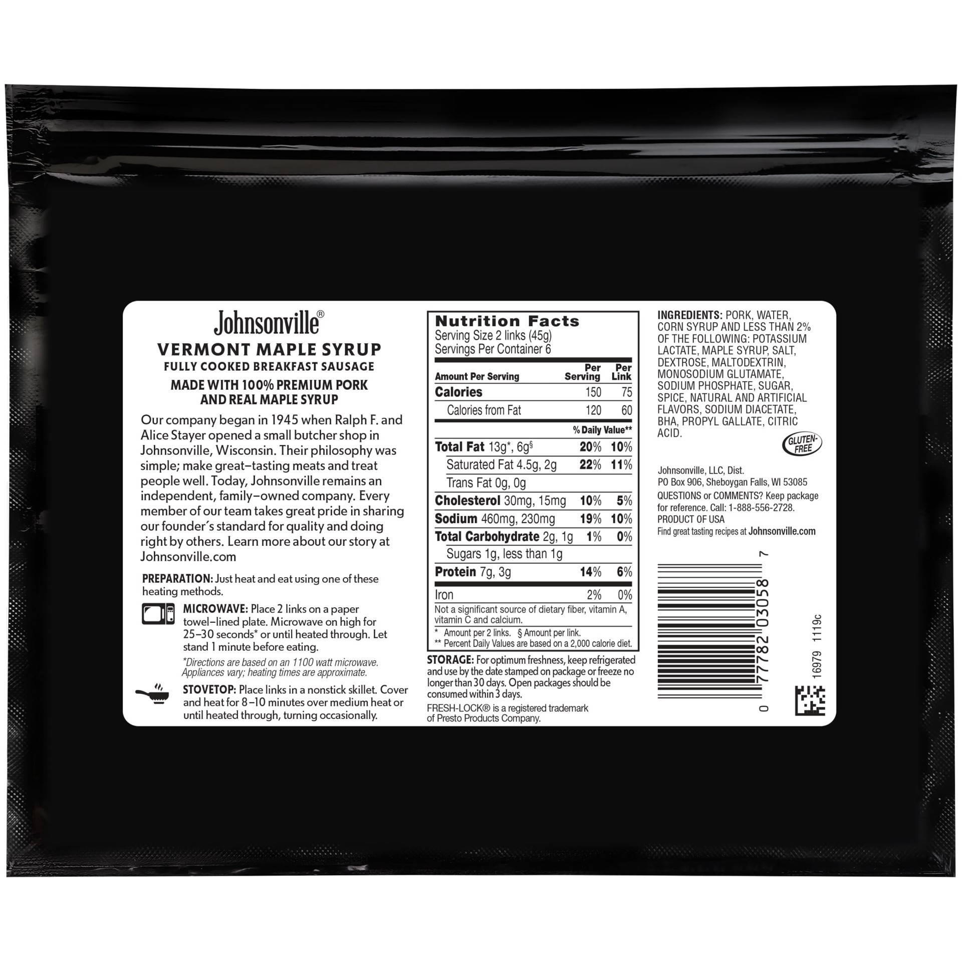 slide 2 of 5, Johnsonville Fully Cooked Vermont Maple Syrup Breakfast Sausage 12 ea, 12 ct