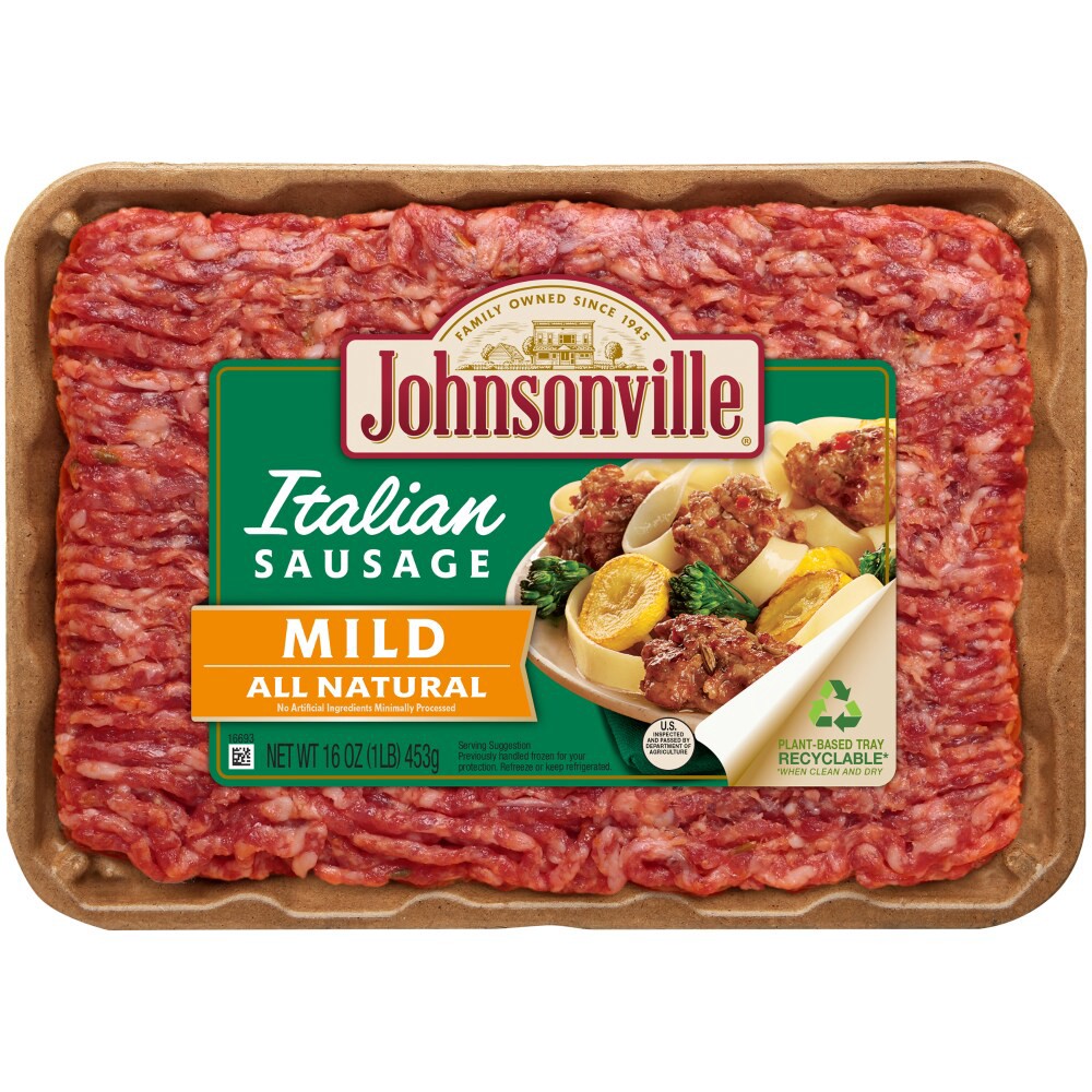 slide 2 of 2, Johnsonville Mild Italian Ground Pork Bulk Sausage, 16 oz