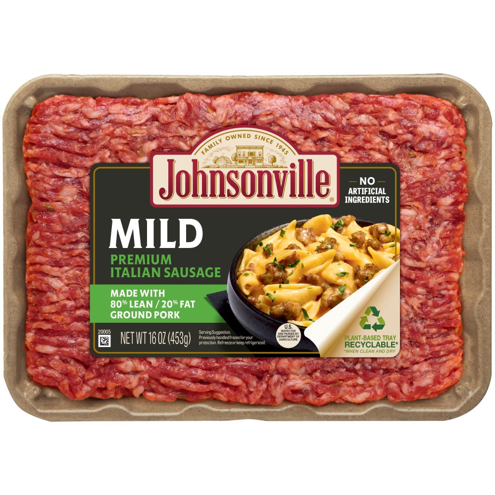 slide 2 of 2, Johnsonville Mild Italian Ground Pork Bulk Sausage, 16 oz
