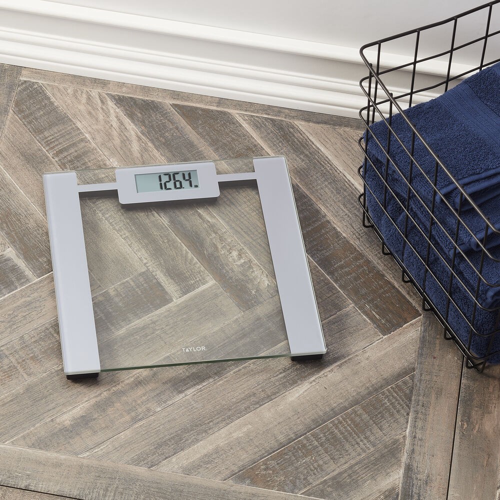 slide 2 of 2, Taylor Glass Bathroom Scale - Clear, 1 ct