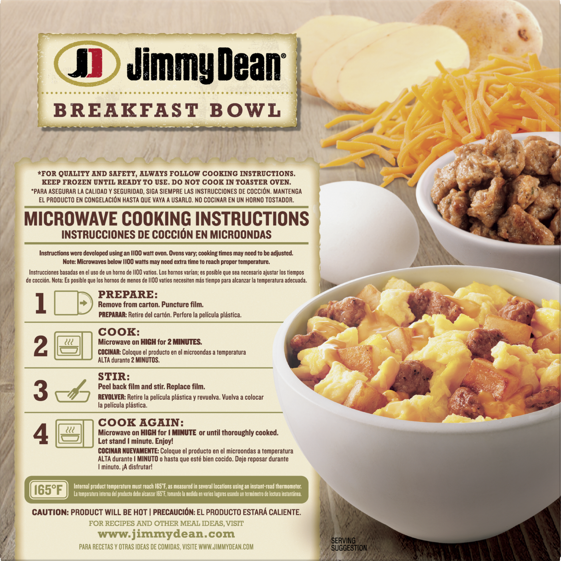 slide 2 of 6, Jimmy Dean Sausage Egg & Cheese Breakfast Bowl, 7 oz