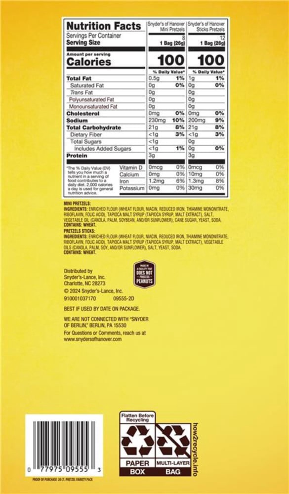slide 4 of 4, Snyder's of Hanover Variety Pack Pretzels, 18.400 oz