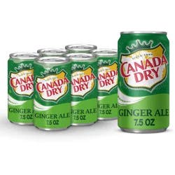 Canada Dry Ginger Ale Soda, 7.5 fl oz cans, 6 pack