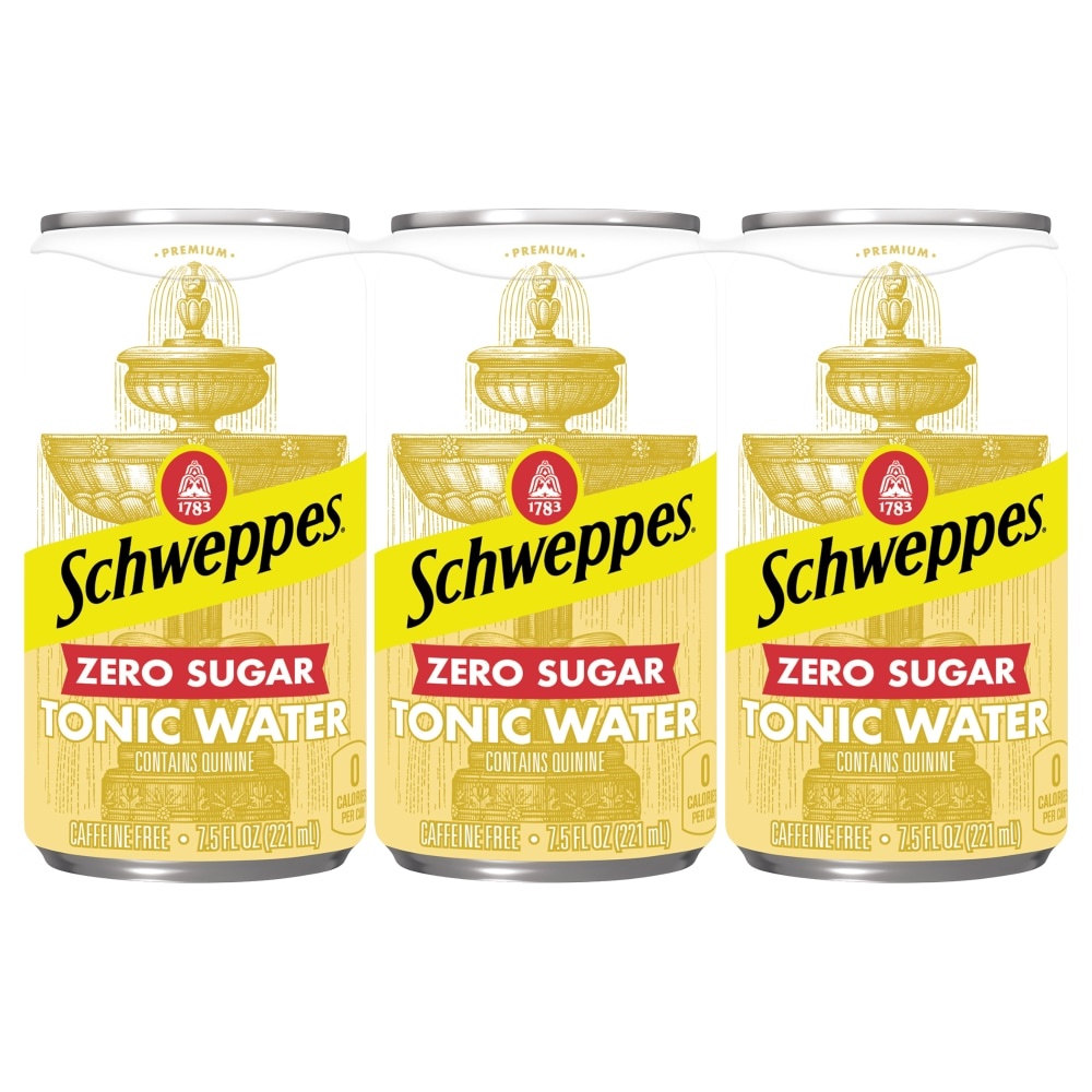 slide 1 of 6, Schweppes Diet Tonic Water Slim Cans, 6 ct; 7.5 fl oz