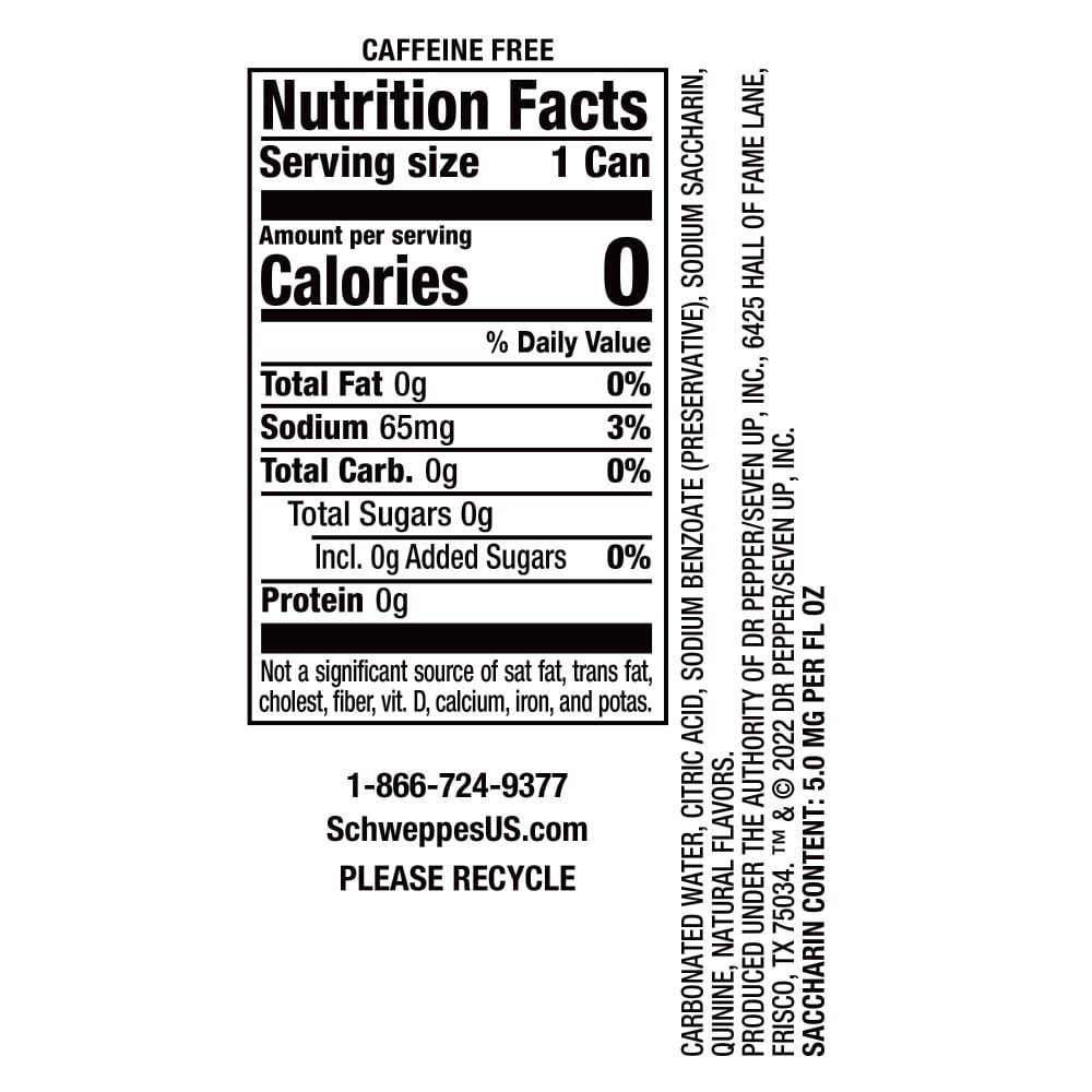 slide 4 of 6, Schweppes Zero Sugar Tonic Water Cans, 6 ct; 7.5 fl oz