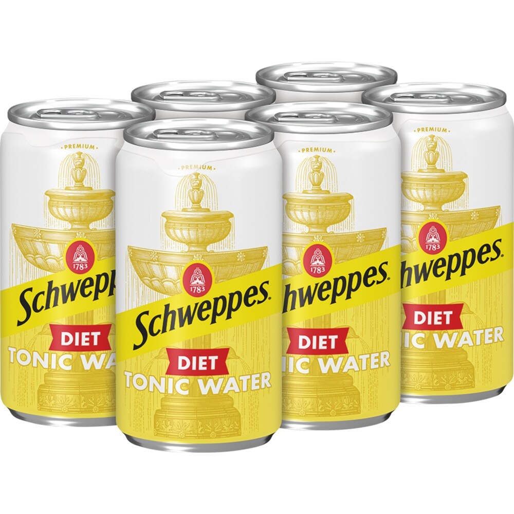 slide 4 of 5, Schweppes Diet Tonic Water Slim Cans, 6 ct; 7.5 fl oz
