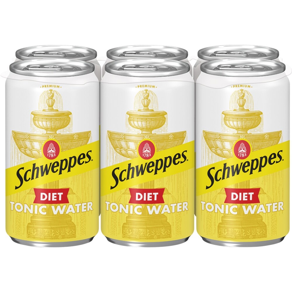 slide 2 of 5, Schweppes Diet Tonic Water Slim Cans, 6 ct; 7.5 fl oz
