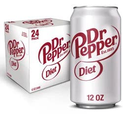 Diet Dr Pepper Soda, 12 fl oz Cans, 24 Pack