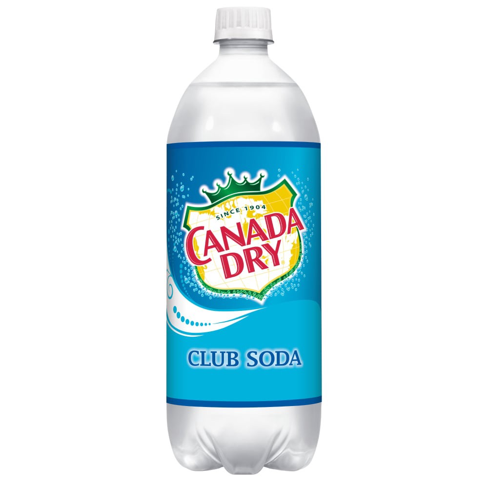 slide 2 of 4, Canada Dry Club Soda, 1 L bottle, 1 liter