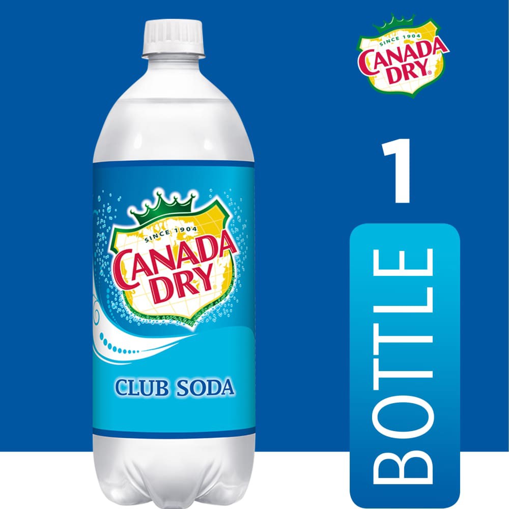 slide 4 of 4, Canada Dry Club Soda, 1 L bottle, 1 liter