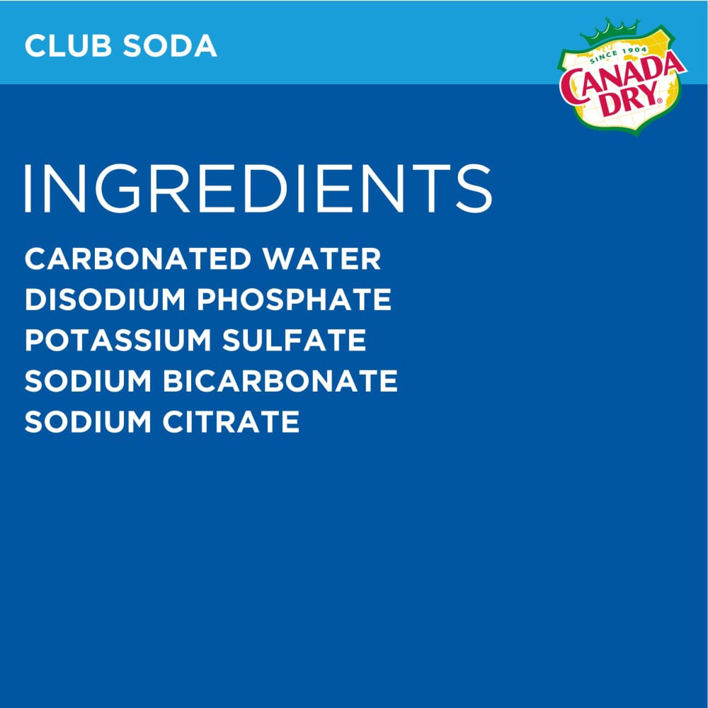 slide 4 of 4, Canada Dry Club Soda, 1 L bottle, 1 liter