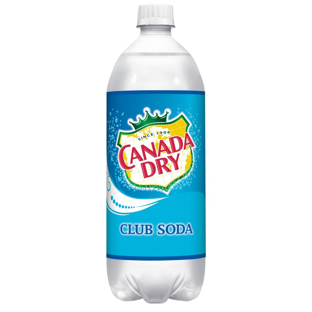 slide 2 of 4, Canada Dry Club Soda, 1 L bottle, 1 liter