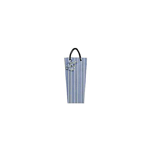 slide 1 of 1, The Gift Wrap Company Bottle Bag Trapezoid Khaki Stripe, 1 ct