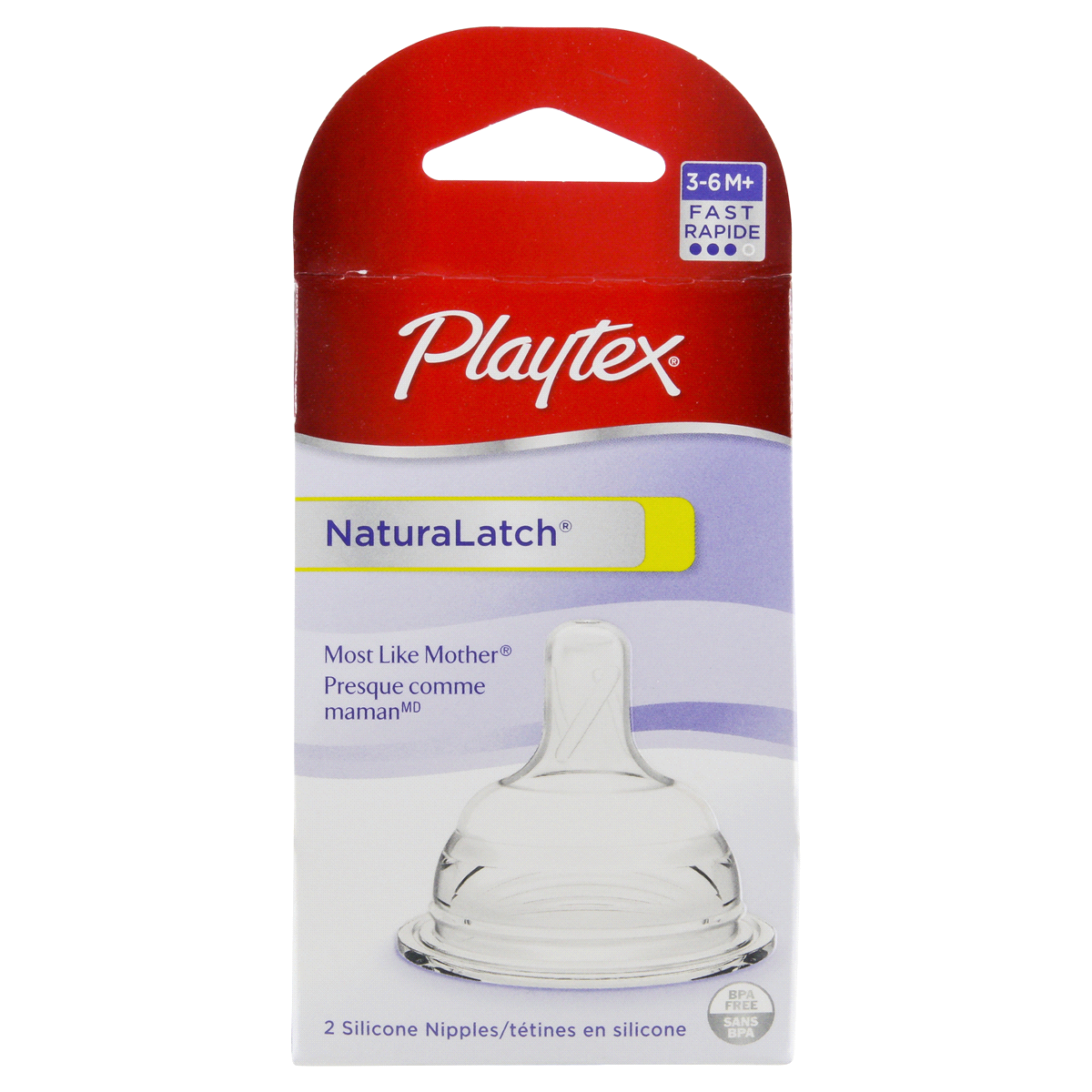 slide 2 of 5, Playtex Baby NaturaLatch Fast Flow Baby Bottle Nipples, 2 ct