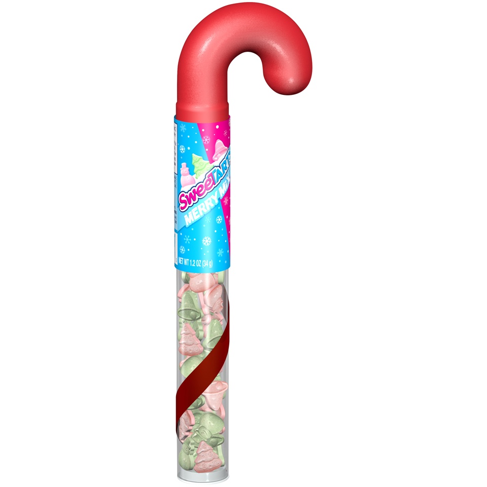 slide 3 of 8, SweeTARTS Novelty Merry Mix Filled Cane 06213 157726 Holiday 1.2 oz, 1.2 oz