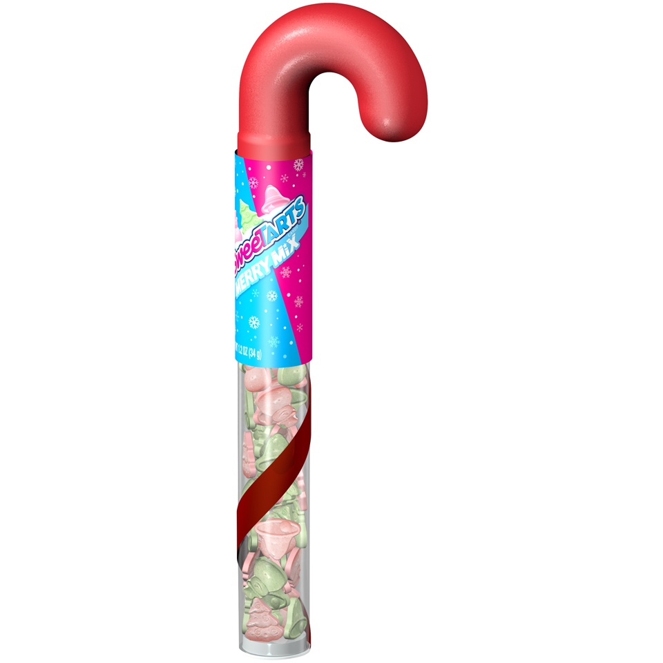 slide 4 of 8, SweeTARTS Novelty Merry Mix Filled Cane 06213 157726 Holiday 1.2 oz, 1.2 oz