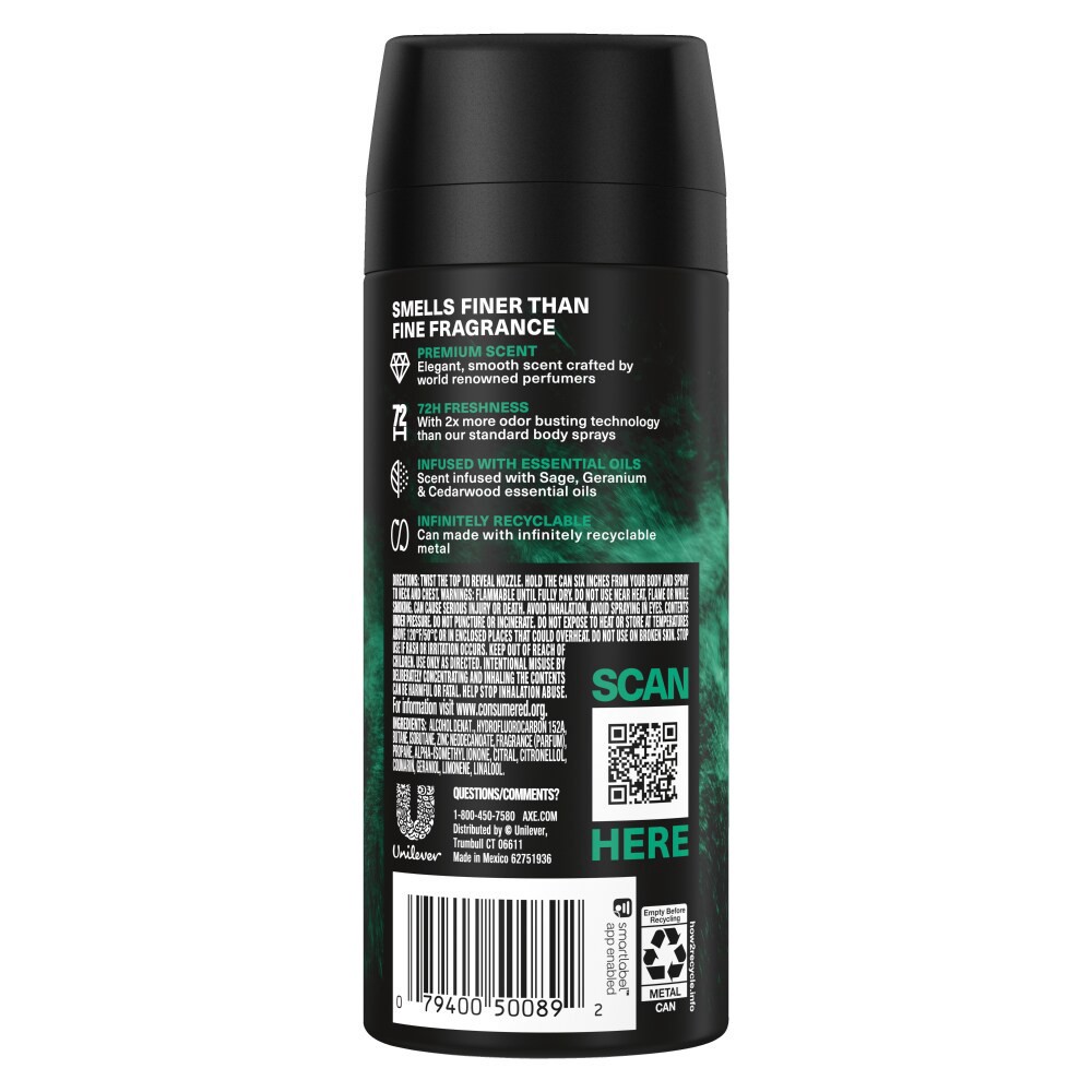 slide 5 of 6, AXE Fine Fragrance Collection Premium Deodorant Body Spray for Men Emerald Sage, 4 oz