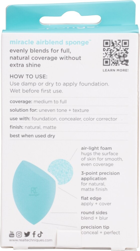 slide 2 of 2, Real Techniques Miracle Airblend Sponge, 1 Count, 1 ea