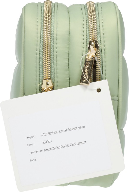 slide 3 of 4, Conair Double Zip Green Puffer Organizer 1 ea, 1 ct