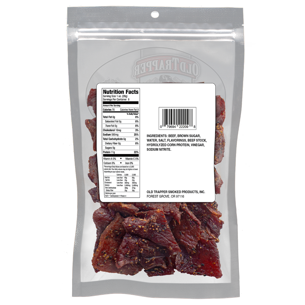 slide 2 of 2, Old Trapper Peppered Beef Jerky, 10 oz