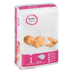 Signature Care Premium Baby Diapers Size 1 - 44 Count