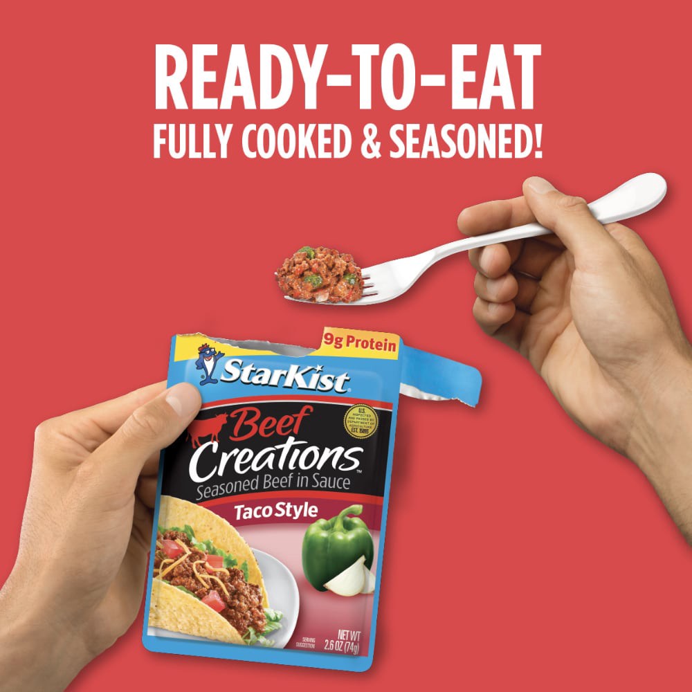 slide 2 of 6, Starkist Beef Creations Taco Style Pouch, 2.6 oz