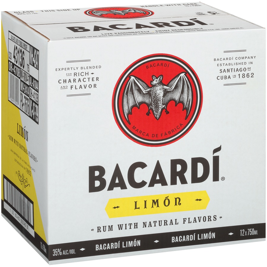 slide 2 of 6, Bacardi Limon Rum Bottle, 750 ml