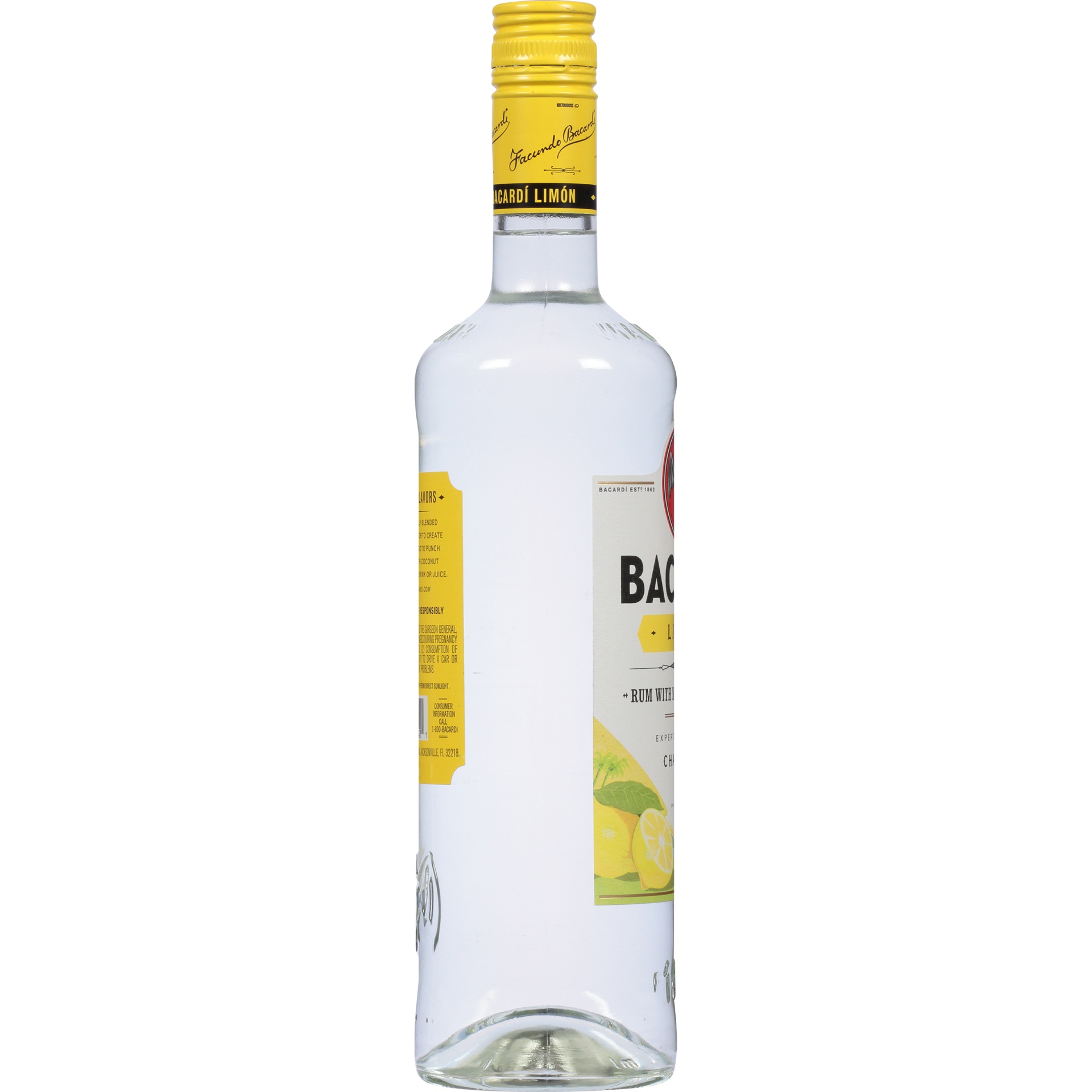 slide 6 of 6, Bacardi Limon Rum Bottle, 750 ml