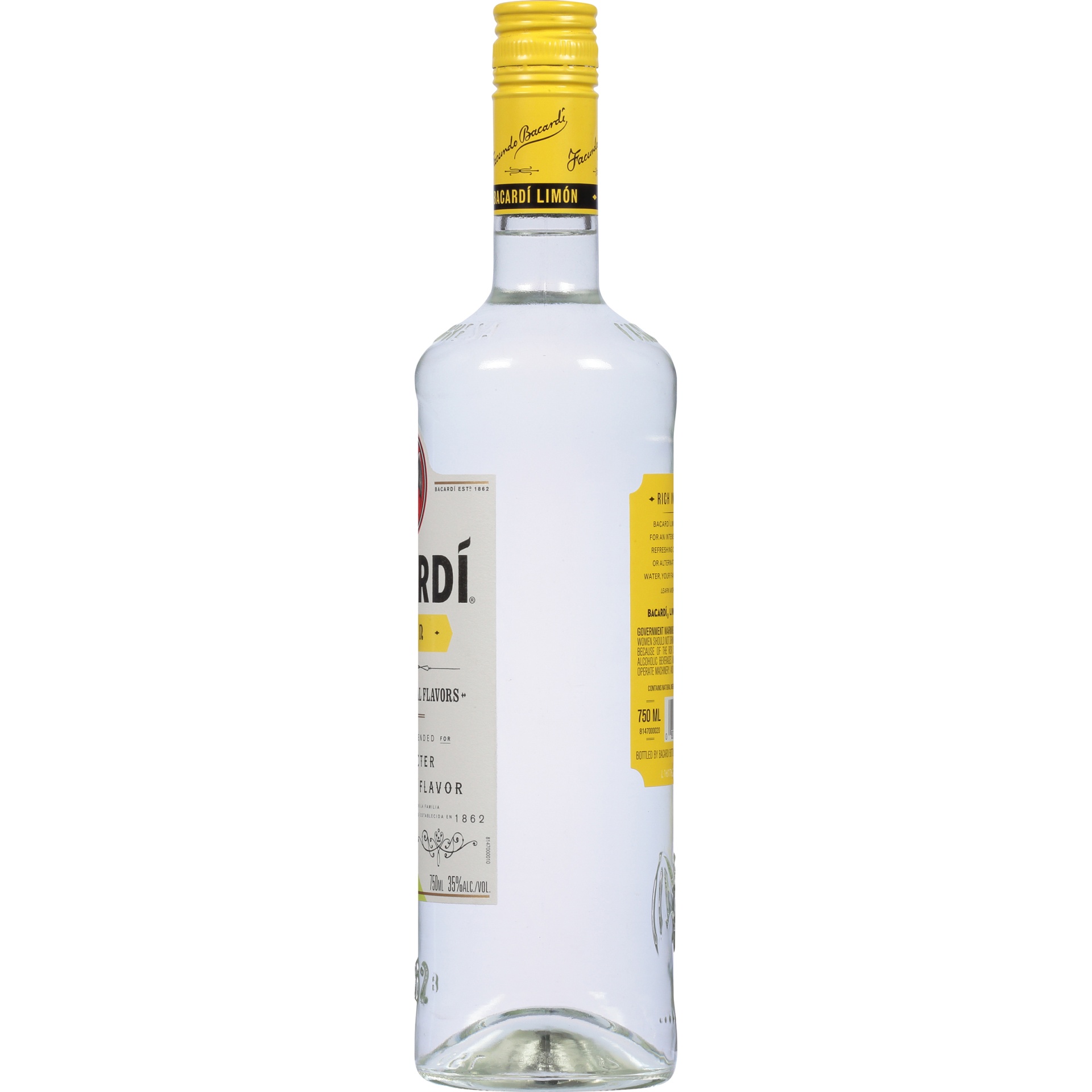 slide 5 of 6, Bacardi Limon Rum Bottle, 750 ml