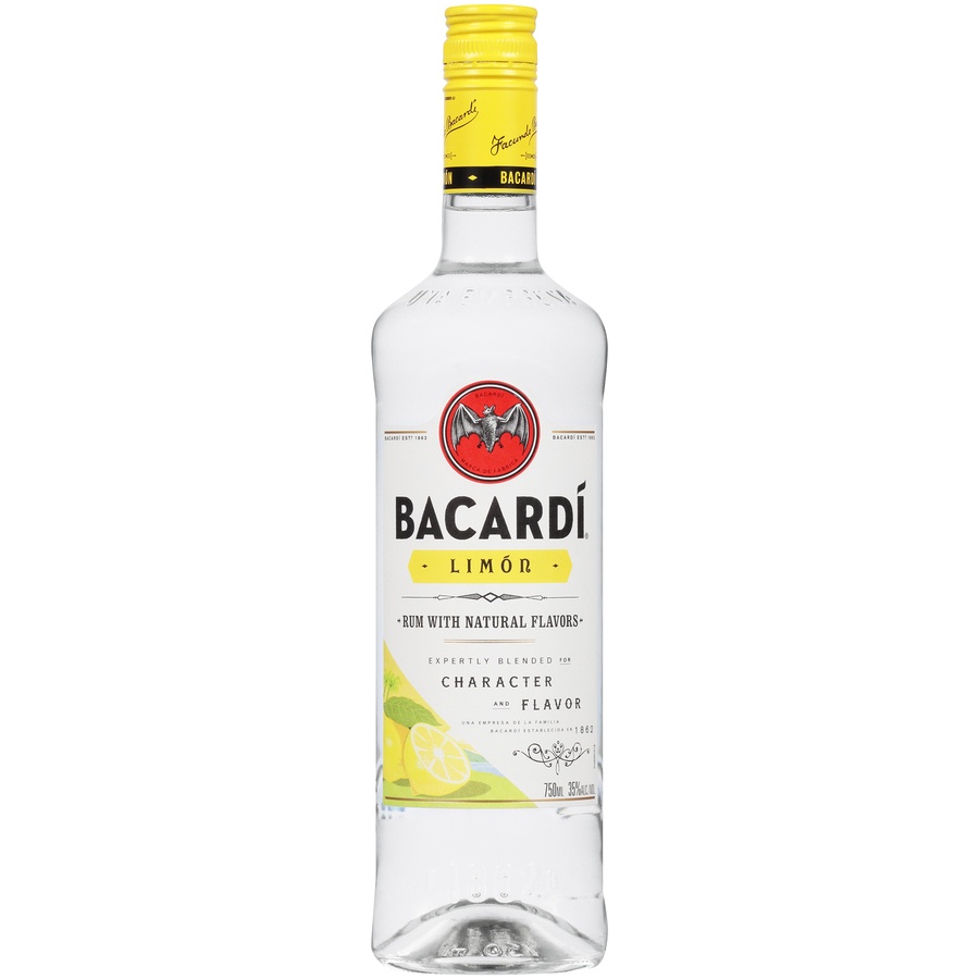 slide 1 of 6, Bacardi Limon Rum Bottle, 750 ml