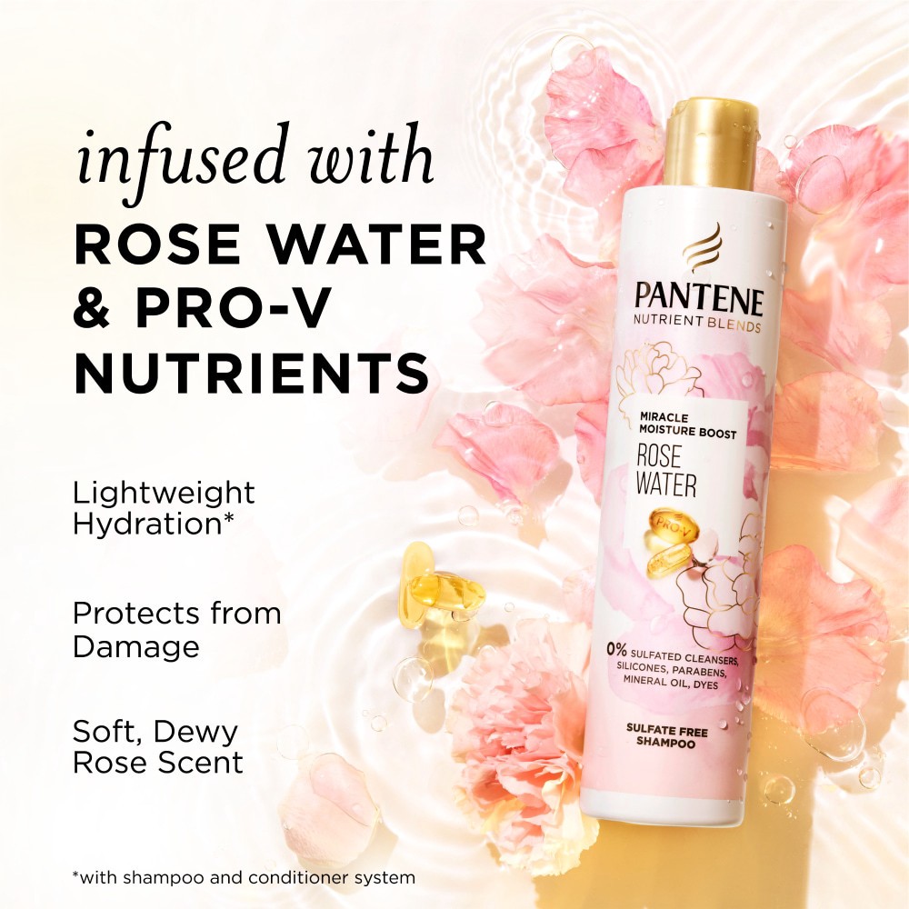 slide 5 of 6, Pantene Nutrient Blends Sulfate Free Miracle Moisture Rose Water Shampoo - 3.0 fl oz, 3 fl oz