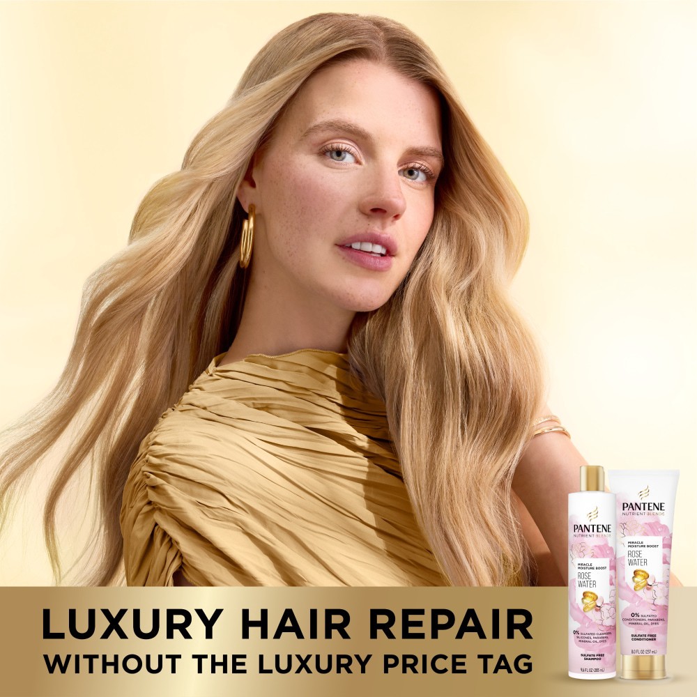 slide 4 of 6, Pantene Nutrient Blends Sulfate Free Miracle Moisture Rose Water Shampoo - 3.0 fl oz, 3 fl oz