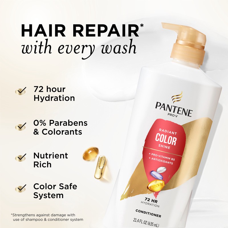 slide 3 of 4, PANTENE PRO-V Radiant Color Shine Conditioner, 21.4oz, 21.40 fl oz