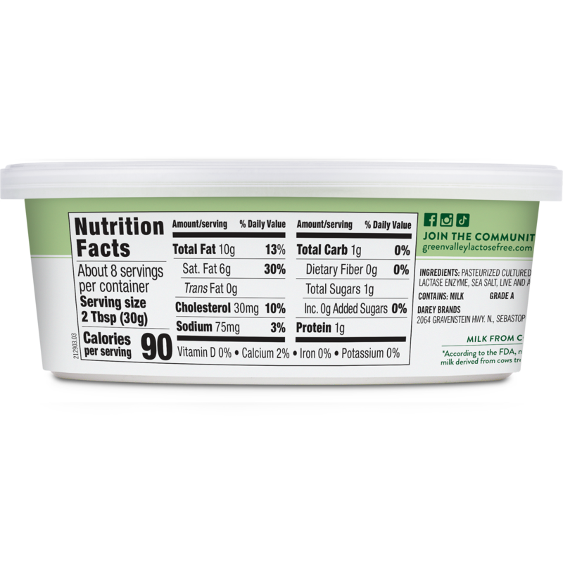 slide 2 of 5, Green Valley Organics Lactose Free Cream Cheese 8 oz, 8 oz