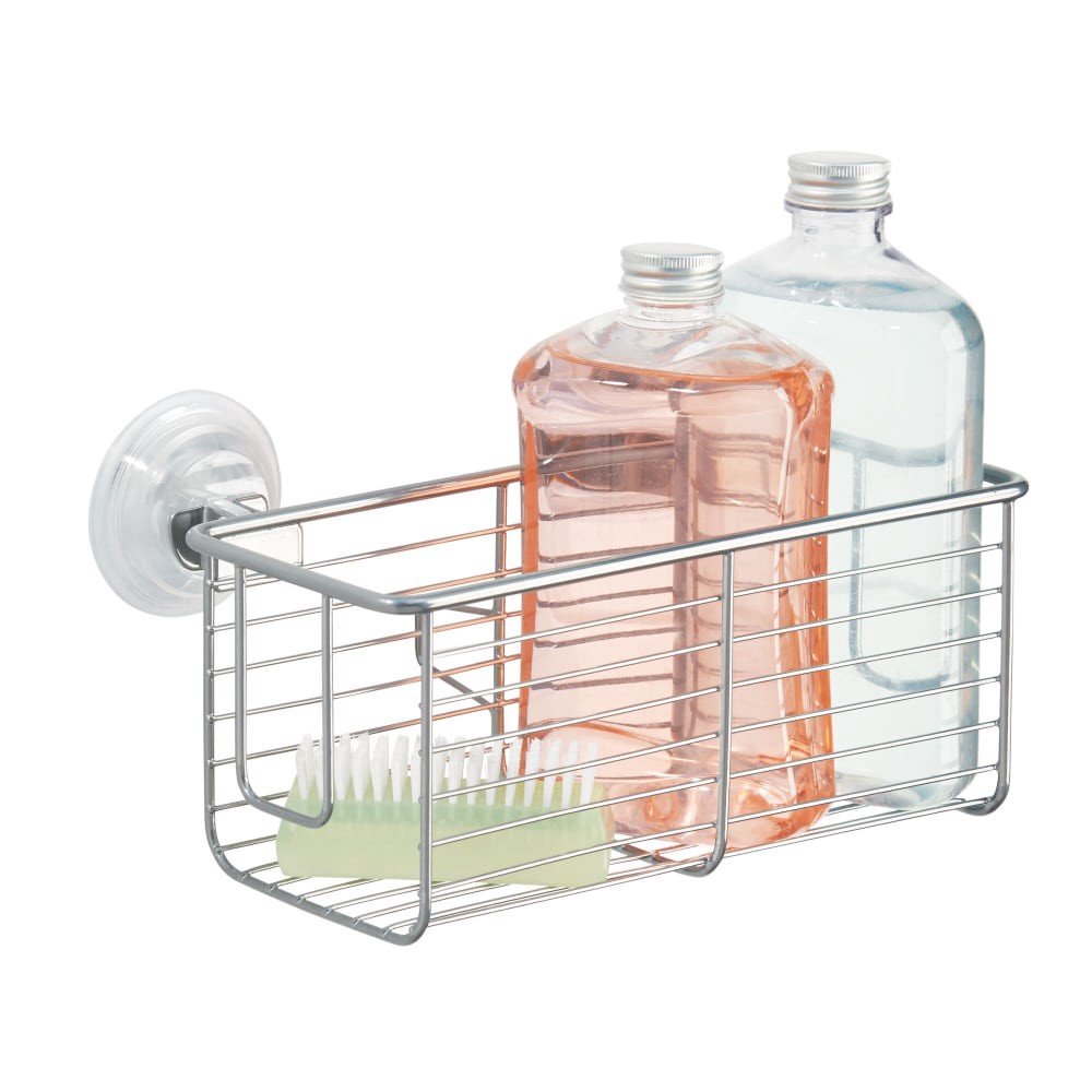 slide 2 of 3, InterDesign Idesign Classico Suction Bathroom Basket - Silver, 1 ct